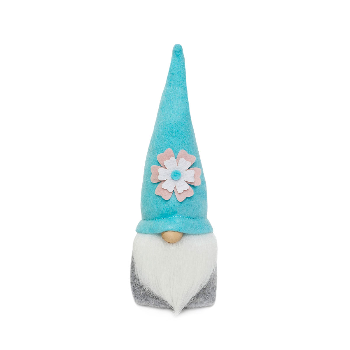 b50 Flower Power Gnome with Wood Nose 10" Small BLUE
